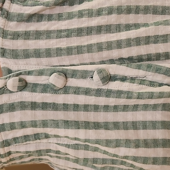 SPRING BOHO Lovers +FRIENDS Striped Green and White Romper, - Picture 13 of 14